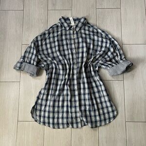 Max Studio Oversized Button Down Top
